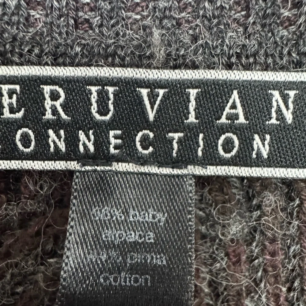 Peruvian Connection Alpaca Wool Sweater Vest V-Neck Size L Peru